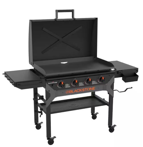 Blackstone 4-Burner Liquid Propane Outdoor Griddle with Hood in Black Blackstone 4-Burner Liquid Propane Outdoor Griddle with Hood in Black