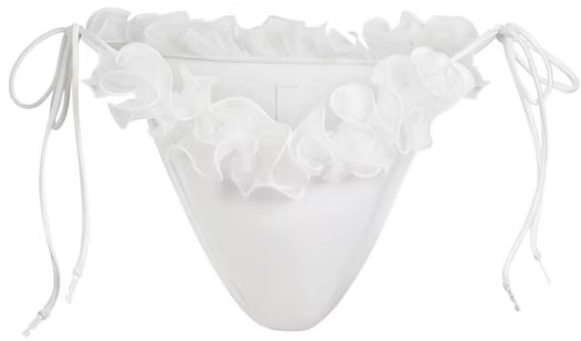 Bridal Swim Ruffle Dipped Tie Bikini Bottom – Snow Bridal Swim Ruffle Dipped Tie Bikini Bottom – Snow