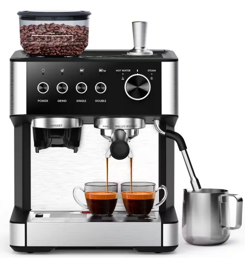 COWSAR 2-Cup All-in-One 15-Bar Espresso Machine with Grinder