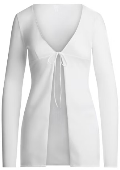 Cotton Cover-ups Tie Front Top Cotton Cover-ups Tie Front Top