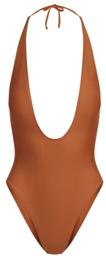 Iconic Swim Deep Plunge One Piece – Bronze
