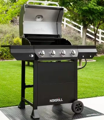 Nexgrill 4-Burner Propane Gas Grill in Black with Stainless Steel Main Lid Nexgrill 4-Burner Propane Gas Grill in Black with Stainless Steel Main Lid