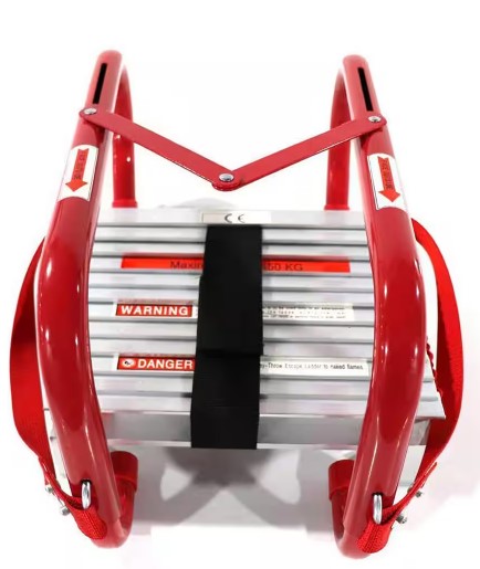 Portable Fire Escape Ladder for 2-Story Emergency 15 ft. Ladder with Wide Steps V Center Support