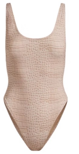 Signature Swim Scoop Neck One Piece – Dune Crocodile Print