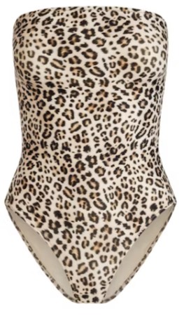 Signature Swim Strapless One‑Piece – Champagne Leopard Print Signature Swim Strapless One Piece – Champagne Leopard Print
