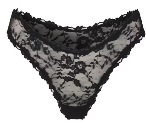 Stretch Lace Dipped Thong – Soot Stretch Lace Dipped Thong – Soot