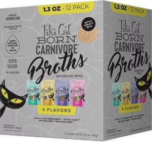 Tiki Cat Born Carnivore Broths Variety Pack Grain-Free Wet Cat Food Topper