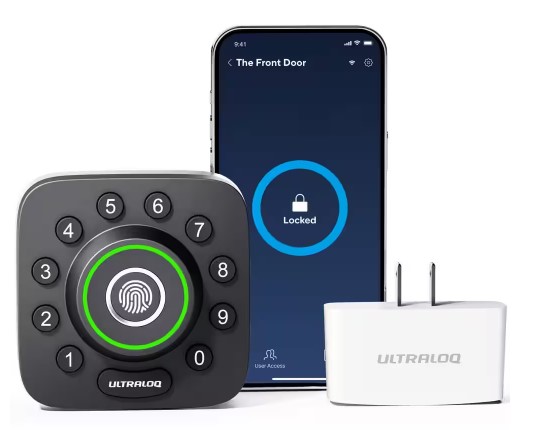Ultraloq U-Bolt Pro 6-in-1 Bluetooth Enabled Fingerprint and Keypad Smart Lock Deadbolt Plus Bridge Wi-Fi Adapter