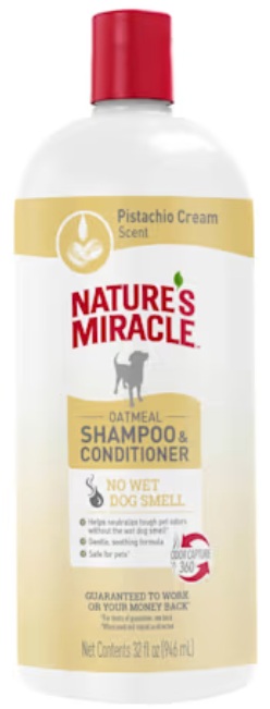 Natures Miracle Oatmeal Dog Shampoo, 16-fl oz bottle, Pistachio Cream Scent
