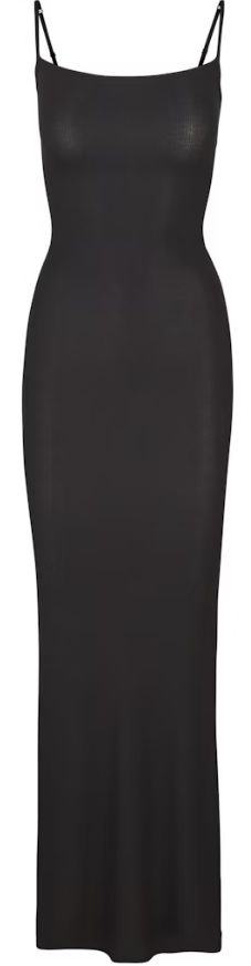 Soft Lounge Long Slip Dress – Onyx