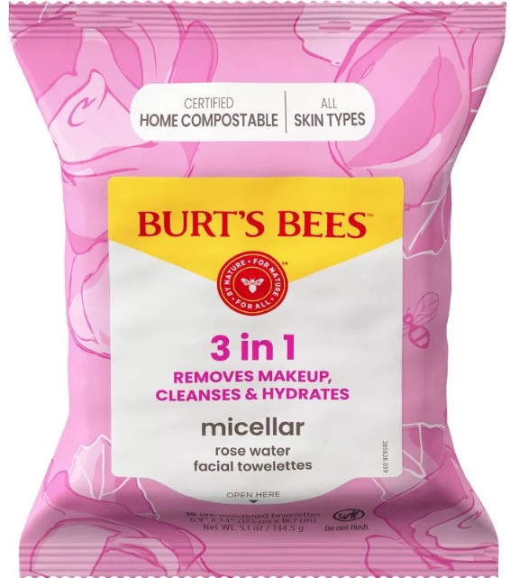 burt-39-s-bees-facial-cleansing-towelettes-micellar-rose-makeup-removing-unscented-30ct
