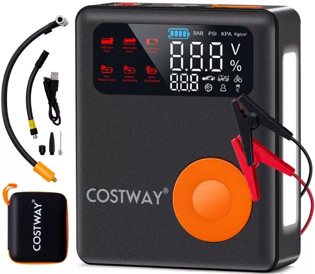 costway-jump-starter-with-air-compressor-150psi-digital-tire-inflator-led-screen-portable