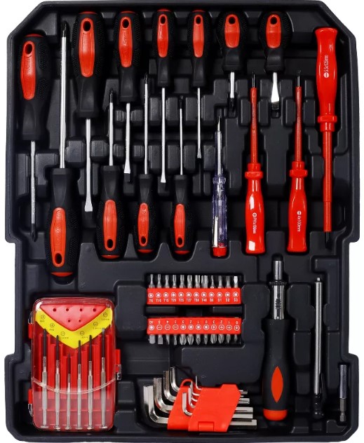 cowlown-black-aluminium-969pcs-home-repair-tool-set-kit-with-4-drawers