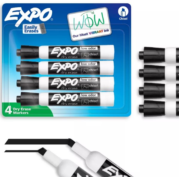 expo-4pk-dry-erase-markers-chisel-tip-black expo-4pk-dry-erase-markers-chisel-tip-black