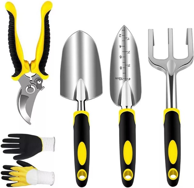 swtroom-garden-tools-set-with-pruning-shears-hand-trowel-transplanter-hand-rake-gardening-gloves-5-pcs