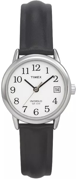 women-39-s-timex-easy-reader-watch-with-leather-strap-silver-black-t2h331jt