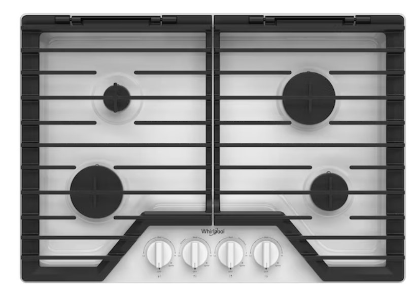 Whirlpool-Whirlpool-30-inch-Gas-Cooktop-with-EZ-2-Lift-Hinged-Cast-Iron-Grates Made-in-USA-Raval-Top-Grain-Leather-Sofa-Bed