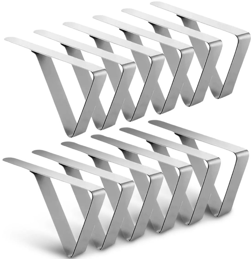 cheer-collection-set-of-12-stainless-steel-tablecloth-clips 5pc-folding-table-set-black-plastic-dev-group