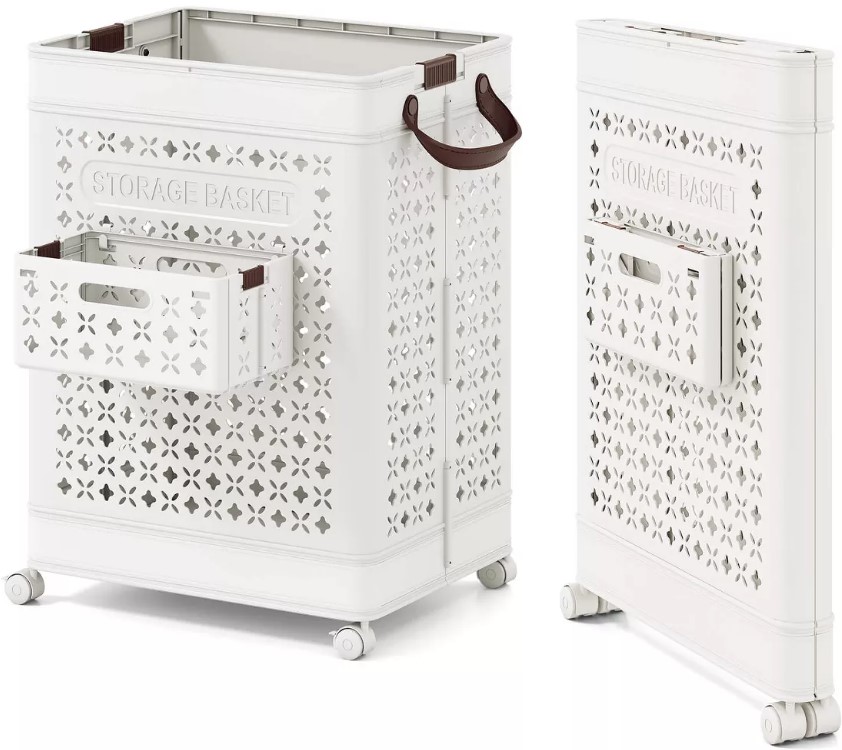 costway-collapsible-laundry-basket-movable-laundry-cart-with-side-basket-lockable-wheels graco-benton-nursery-furniture-collection