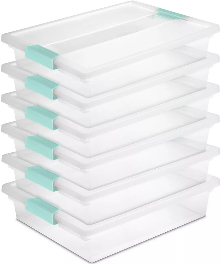 sterilite-clip-box-stackable-storage-bin-with-latching-lid-plastic-container-to-organize-office-crafts-home-clear-base-and-lid storkcraft-hoop-white-glider-and-ottoman